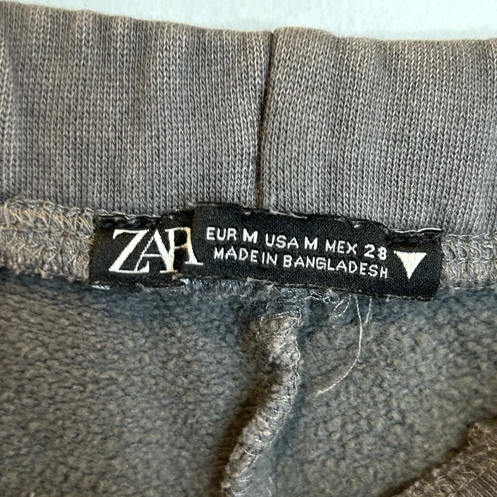 Zara PLUSH STRAIGHT LEG SWEATPANTS anthracite grey 4174/843 - Picture 7 of 10